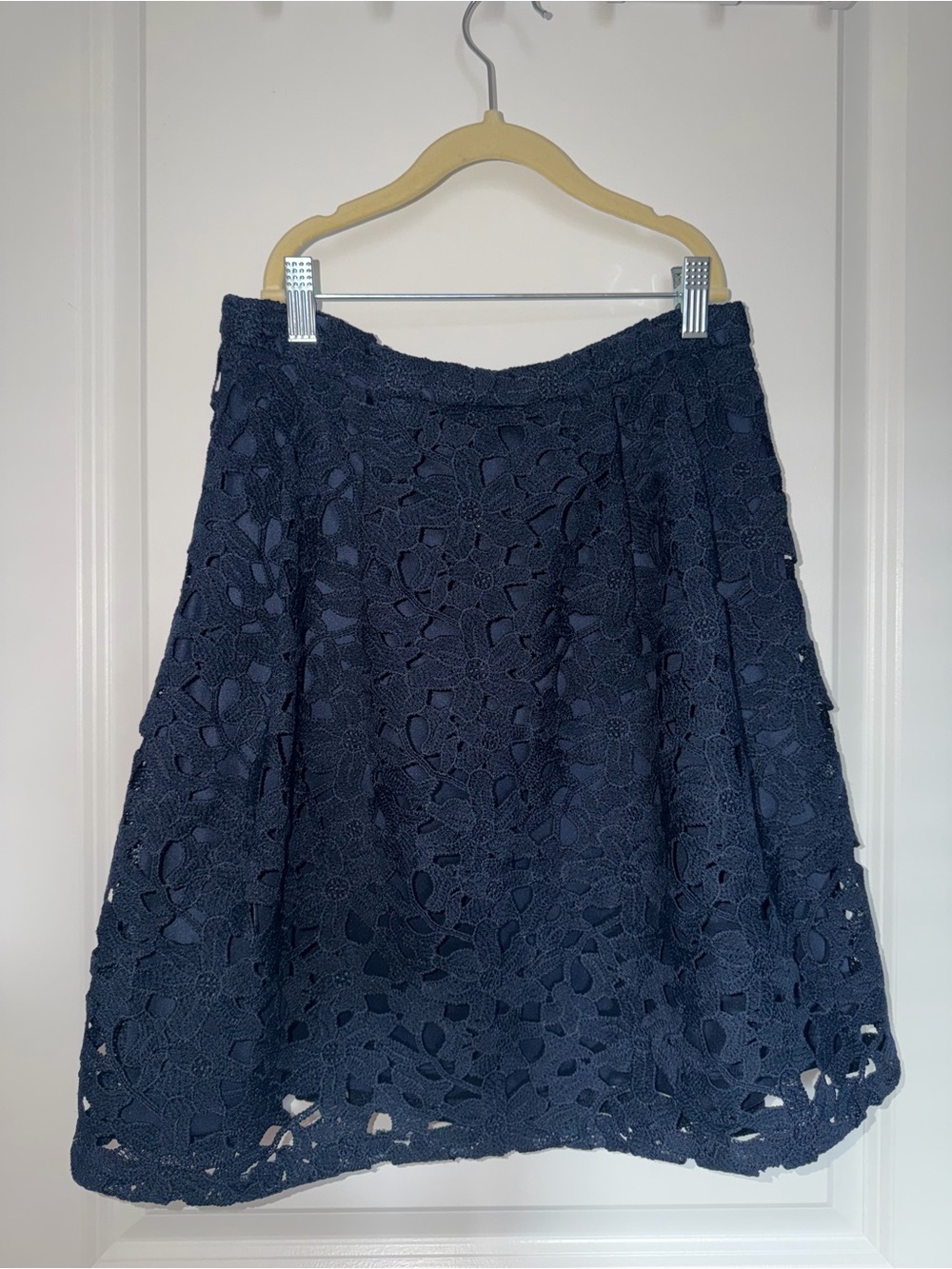 Jessica Simpson Navy Crochet A-Line Skirt and Crop Top - Two Piece Set